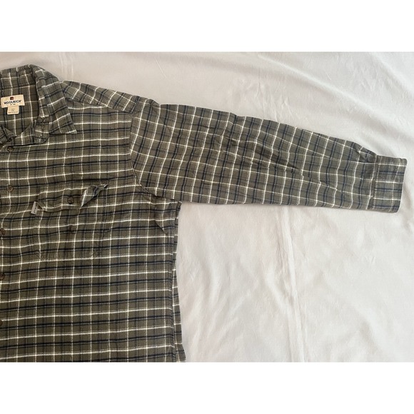 Woolrich Flannel Button Up Shirt Long Sleeve Green Plaid XXL - Picture 10 of 15